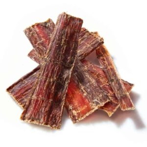All natural Beef Jerky Strips for Dogs by Barf Time