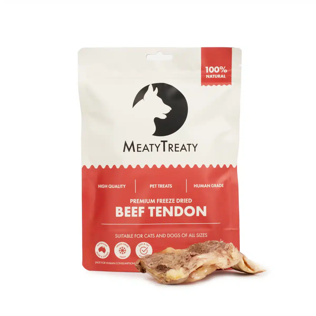 Freeze dried beef tendon dog treats from Meaty Treaty - natural Australian beef chews