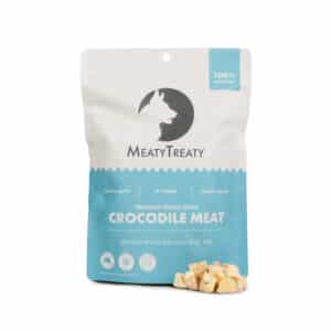 Freeze dried crocodile meat dog treats from Meaty Treaty - natural Australian exotic protein