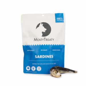 Freeze dried whole sardines dog treats from Meaty Treaty - natural Australian omega-3 rich