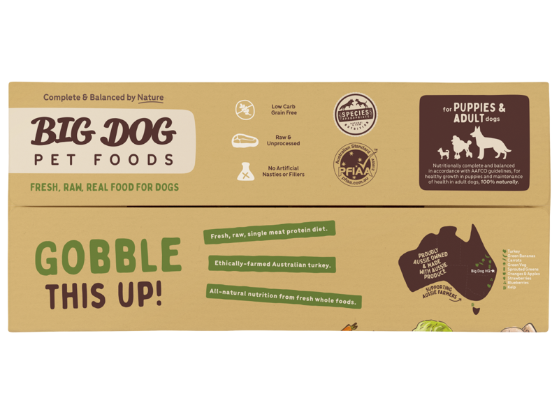 Popular Turkey For Dogs by Big Dog - Brisbane Queensland Delivery by Barf Time
