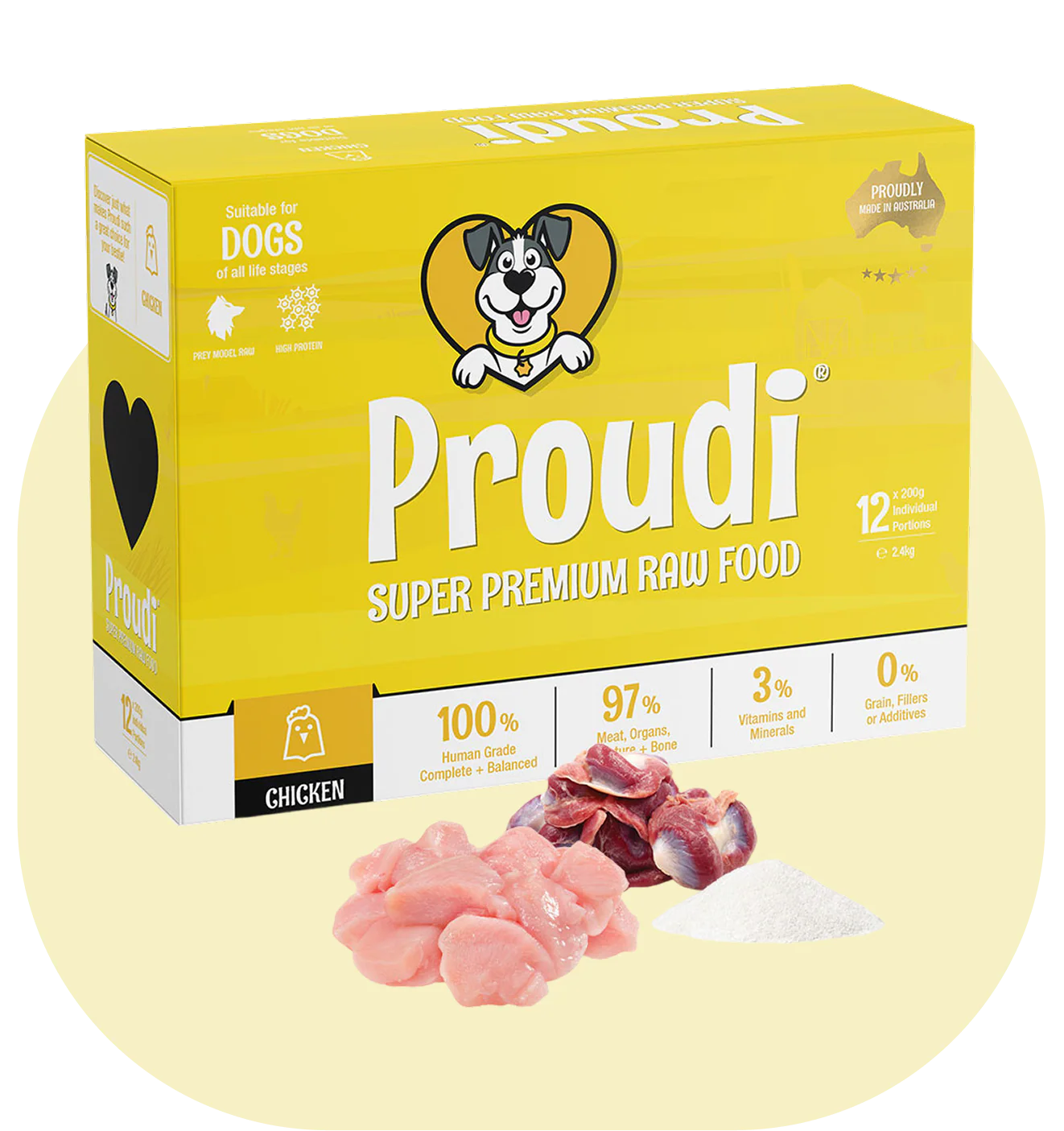 Chicken Raw Dog Food by Proudi - Brisbane Queensland Delivery by Barf Time