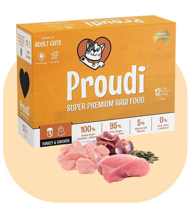 Raw Chicken and Turkey for Cats by Proudi - Brisbane Queensland Delivery by Barf Time