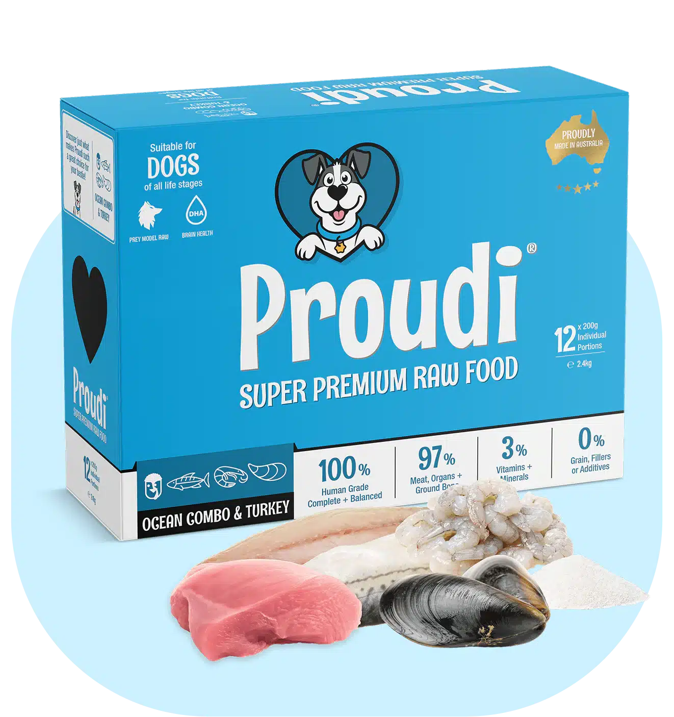 Ocean Combo Dog Food by Proudi - Brisbane Queensland Delivery by Barf Time