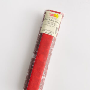 Beef and Kangaroo mince for dogs. Raw mince rolls with minced bone | Barf Time