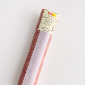 Chicken & vegetable mince for dogs. Raw mince rolls with bone and cartilage | Barf Time